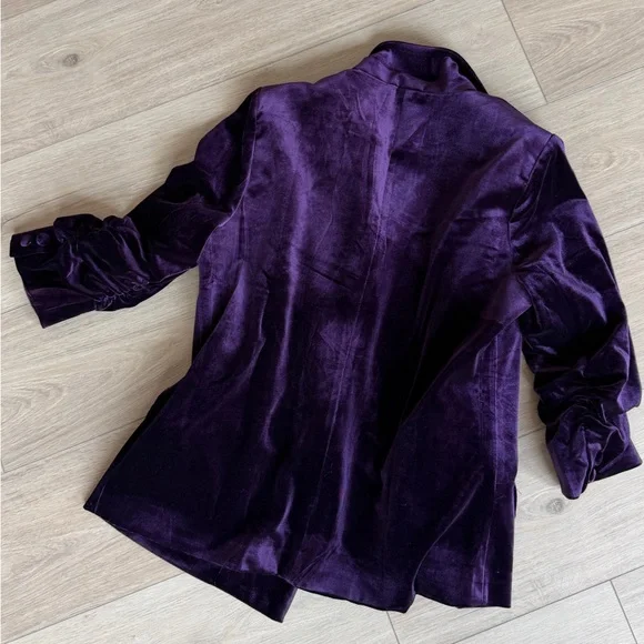 Skies Are Blue Rich Purple Velvet Blazer - Picture 5 of 5